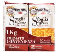 Mulino Bianco Cracker Salati con Lenta Lievitazione Naturale, Snack Salato per la Merenda, Formato Bipacco 1 Kg