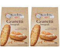 Mulino Bianco Crostini Granetti Integrali, Snack Salato Per La Merenda, 280 Grammo (Confezione da 2)