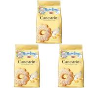 Mulino Bianco Dolcetti Canestrini, Biscotti Frollini con Zucchero a Velo, Burro e Uova Fresche, 200 g (Confezione da 3)
