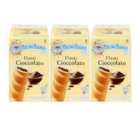 MULINO BIANCO Flauti Ciocciolato - Panini al burro con ripieno di cioccolato 280g (Flauti Ciocciolato, x3)