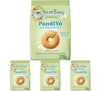 Mulino Bianco PandiYò, Biscotti Senza Zuccheri Aggiunti con Yogurt Bianco e Maltitolo, Fonte di Calcio, Biscotti Senza Zucchero, Mulino Armonia, Confezione 270g (Confezione da 4)