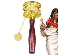 Mulino da preghiera portatile - Ruota di preghiera buddista - Ruota di preghiera portatile con scritture di buddha per pregare, benedizione, meditazione, yoga rilassante