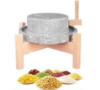 Mulino for cereali manuale in pietra e legno | Diverse dimensioni for la macinazione a secco e ad umido: lavorazione di cereali e latte di soia(11.8x15.7)