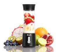 Mulli Frullatore portatile con coperchio da viaggio - 500 ml USB ricaricabile personal frullato e sake di proteine, 6 lame per sport, viaggi, palestra e casa