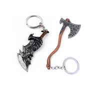 Mullike God Of War Portachiavi - Kratos Leviathan ascia lame del caos - Regali per uomini, adolescenti, appassionati di giochi - 2 pezzi - Adatto per tutti