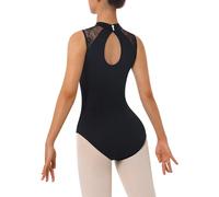 Mulnall Balletto da ballo Leotard del collo di tartaruga delle donne con il pizzo durevole adulto Ginnastica Dancewear(EU7030-06-L)