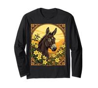 Mulo circondato da Fiori di Gelsomino Giallo Maglia a Manica