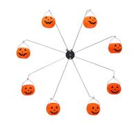 Multa per uccelli a ruota panoramica, alimentatore rotante a forma di zucca con 8 secchi che pendono alimentatore di colibrì per il cortile esterno decorativo