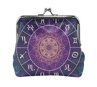 Multi 1 antico calendario maya motivo oro viola fiore della vita portamonete in pelle da donna hasp card key change wallet piccola fibbia borsa a mano kiss lock pochette tasca per ragazze signore