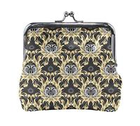 Multi 1 girasoli gialli con foglie verdi Texture floreale su bianco Portamonete in pelle da donna Hasp Card Key Change Wallet Small Buckle Handbag Case Kiss Lock Clutch Pouch Pocket for Girls Ladies