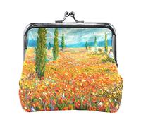 Multi 10 Claude Monet Il Parc Monceau Portamonete in pelle Kiss Lock Clutch Pouch Pocket Hasp Card Key Change Wallet Buckle Small Handbag Case for Women Girls Ladies