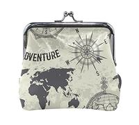 Multi 10 dinosauri divertenti colorati con foglie di palma della foresta su nero Portamonete in pelle da donna Hasp Card Key Change Wallet Small Buckle Handbag Case Kiss Lock Clutch Pouch Pocket for G