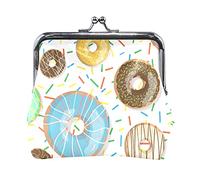 Multi 11 Seamless Blue Underwater Sharks Sea Weed Starfishes on Dark Blue Portamonete in pelle da donna Hasp Card Key Change Wallet Piccola fibbia Borsa a mano Kiss Lock Clutch Pouch Tasca per ragazze