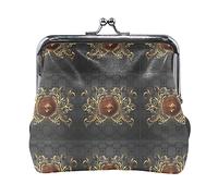 Multi 12 Man Baseball Batter Hits the Ball on Dark Portamonete in pelle da donna Hasp Card Key Change Wallet Small Buckle Handbag Case Kiss Lock Clutch Pouch Pocket for Girls Ladies
