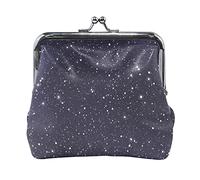 Multi 13 Blu Scuro Galaxy Cielo Notturno con Stelle Luminose Senza Cuciture Portamonete da Donna in Pelle Hasp Card Key Change Wallet Piccola Fibbia Borsa a Mano Kiss Lock Clutch Pouch Tasca per Ragaz