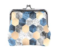 Multi 13 Inchiostro Vintage Vasi Cinesi con Fiori in Stile Cinese su Blu Scuro Portamonete in pelle da donna Hasp Card Key Change Wallet Piccola fibbia Borsa a mano Kiss Lock Clutch Pouch Pocket for G