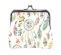 Multi 16 Girasoli Gialli con Foglie Verdi Senza Cuciture su Bianco Portamonete in Pelle da Donna Hasp Card Key Change Wallet Piccola Fibbia Borsa a Mano Kiss Lock Clutch Pouch Tasca per Ragazze Ladies