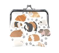 Multi 18 Parti in acciaio per auto senza cuciture Elementi monocromatici in bianco e nero Portamonete in pelle da donna Hasp Card Key Change Wallet Piccola fibbia Borsa a mano Kiss Lock Clutch Pouch T