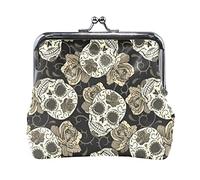 Multi 19 Dark Grey Truck Car Trace of Tire Drive and Speed on Black Dark Portamonete in pelle da donna Hasp Card Key Change Wallet Piccola fibbia Borsa a mano Kiss Lock Clutch Pouch Tasca per ragazze