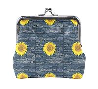 Multi 2 dinosauri divertenti colorati con foglie di palma della foresta su nero Portamonete in pelle da donna Hasp Card Key Change Wallet Small Buckle Handbag Case Kiss Lock Clutch Pouch Pocket for Gi