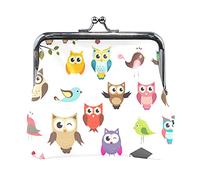 Multi 2 Fiori floreali primaverili senza cuciture Farfalle colorate su bianco Portamonete in pelle da donna Hasp Card Key Change Wallet Piccola fibbia Borsa a mano Kiss Lock Clutch Pouch Tasca per rag