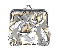 Multi 2 Parti in acciaio per auto senza cuciture Elementi monocromatici in bianco e nero Portamonete in pelle da donna Hasp Card Key Change Wallet Piccola fibbia Borsa a mano Kiss Lock Clutch Pouch Ta