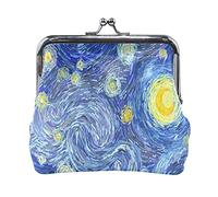 Multi 2 Two Howling Wolves At Full Moon Portamonete in pelle Kiss Lock Clutch Pouch Pocket Hasp Card Key Change Wallet Buckle Small Handbag Case for Women Girls Ladies