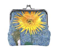 Multi 4 Two Howling Wolves At Full Moon Portamonete in pelle Kiss Lock Clutch Pouch Pocket Hasp Card Key Change Wallet Buckle Small Handbag Case for Women Girls Ladies