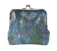 Multi 5 Claude Monet Il Parc Monceau Portamonete in pelle Kiss Lock Clutch Pouch Pocket Hasp Card Key Change Wallet Buckle Small Handbag Case for Women Girls Ladies