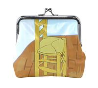 Multi 5 Due lupi che ululano alla luna piena Portamonete in pelle Kiss Lock Clutch Pouch Pocket Hasp Card Key Change Wallet Buckle Small Handbag Case for Women Girls Ladies