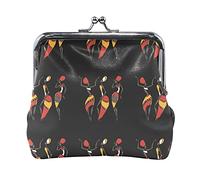 Multi 5 Man Baseball Batter Hits the Ball on Dark Portamonete in pelle da donna Hasp Card Key Change Wallet Small Buckle Handbag Case Kiss Lock Clutch Pouch Pocket for Girls Ladies