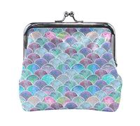 Multi 5 Seamless Blue Underwater Sharks Sea Weed Starfishes on Dark Blue Portamonete in pelle da donna Hasp Card Key Change Wallet Piccola fibbia Borsa a mano Kiss Lock Clutch Pouch Tasca per ragazze