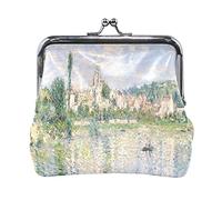 Multi 6 Claude Monet Il Parc Monceau Portamonete in pelle Kiss Lock Clutch Pouch Pocket Hasp Card Key Change Wallet Buckle Small Handbag Case for Women Girls Ladies