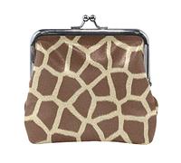 Multi 6 pelle di giraffa texture animale marrone senza cuciture motivo geometrico donna portamonete in pelle hasp card key change portafoglio piccola fibbia borsetta kiss lock clutch pochette tasca pe