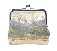 Multi 7 Claude Monet Il Parc Monceau Portamonete in pelle Kiss Lock Clutch Pouch Pocket Hasp Card Key Change Wallet Buckle Small Handbag Case for Women Girls Ladies