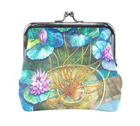 Multi 8 Claude Monet Il Giardino dell'Artista in Pelle Argenteuil Portamonete Kiss Lock Pochette Tasca Hasp Card Key Change Portafoglio Fibbia Borsa Piccola Custodia per Donna Ragazze Ladies