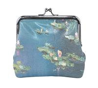 Multi 8 Claude Monet Il Parc Monceau Portamonete in pelle Kiss Lock Clutch Pouch Pocket Hasp Card Key Change Wallet Buckle Small Handbag Case for Women Girls Ladies