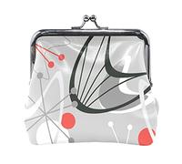 Multi 8 Parti in acciaio per auto senza cuciture Elementi monocromatici in bianco e nero Portamonete in pelle da donna Hasp Card Key Change Wallet Piccola fibbia Borsa a mano Kiss Lock Clutch Pouch Ta