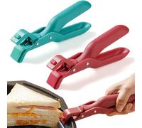 Multi-Angle Hot Plate Gripper, Hot Plate Gripper Tongs, Multi-Function Anti-Scald Bowl Clip, Silicone Non-Slip Hot Dish Plate Holder, Microwave Oven Cooking, for Bowls,Pans,Dishes (Red+Green)