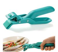 Multi-Angle Hot Plate Gripper, Hot Plate Gripper Tongs, Multi-Function Anti-Scald Bowl Clip, Silicone Non-Slip Hot Dish Plate Holder, Microwave Oven Cooking, for Bowls,Pans,Dishes (Green-1pc)