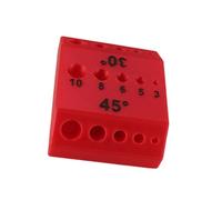 Multi Angoli Drill Assistant per fori 30 45 90 gradi, rosso | Maschera robusta di angoli dell'acido polilattico con le marcature di Digital per la perforazione verticale ed angolata nei