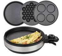 Multi Baker Deluxe - Easy Baking Appliance with Temp Control & 3 Skillets for Grilling, Baking, Desserts - Grilled Cheese, Pizza, Cake Pops