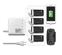 Multi Caricatore DJI Mavic Air, Multi-caricabatteria parallela 6 in 1 Mozzo di Ricarica, Smart Charger bilanciamento rapido per 4 batterie di Volo + 1 Telecomando + 1 Smaratphone Tablet (Presa EU)
