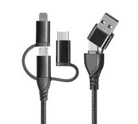 Multi Cavo di Ricarica, 1M Dati Universale Cavo Multiplo USB A/ C 5 in 1 Ricarica Rapida con Micro USB Tipo C Connettori, Cavo Multiplo Cavetto per Cellulari Phone Android Galaxy Honor LG Tablet PS5