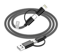 Multi Cavo di Ricarica 2M, 4 in 1 Cavo Ricarica Multiplo Cavetto 60W Ricarica Rapida USB A/USB C a Cavo Lightning,Type A/Type C a Cavo USB C per iPhone 17 16 15 14 13 12 11,Samsung,Huawei, Xiaomi, LG