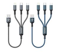 Multi Cavo di Ricarica [2pack 0.5M] 3 in 1 Multiplo Cavetto Ricarica Rapida