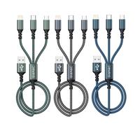 Multi Cavo di Ricarica 3pack [1.2M] 3 in 1 Multiplo Cavetto con Micro USB Tipo C