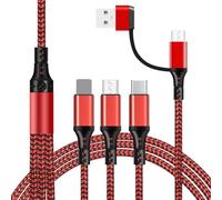 Multi Cavo di Ricarica, Universale USB A/C 5 in 1 Multiplo Cavetto Micro USB Tipo C Nylon Intrecciato Cavo Multiplo Ricarica Rapida per SmartPhone Tablets Samsung Galaxy Huawei Xiaomi LG-1.2M