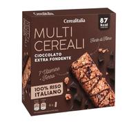 Multi Cereali Barrette al Cioccolato Extra Fondente, Fonte di Fibre, con Vitamine e Ferro, per cerealitalia 126g