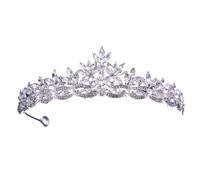 Multi-Color Rhinestone Bridal Tiara - European Style Crown For Weddings & Events(Silver)